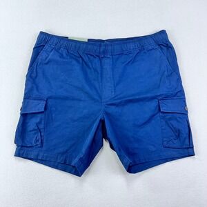 Goodfellow Everyday Cargo Shorts Mens Large Blue Pull-On 7"‎ Comfort Stretch NWT